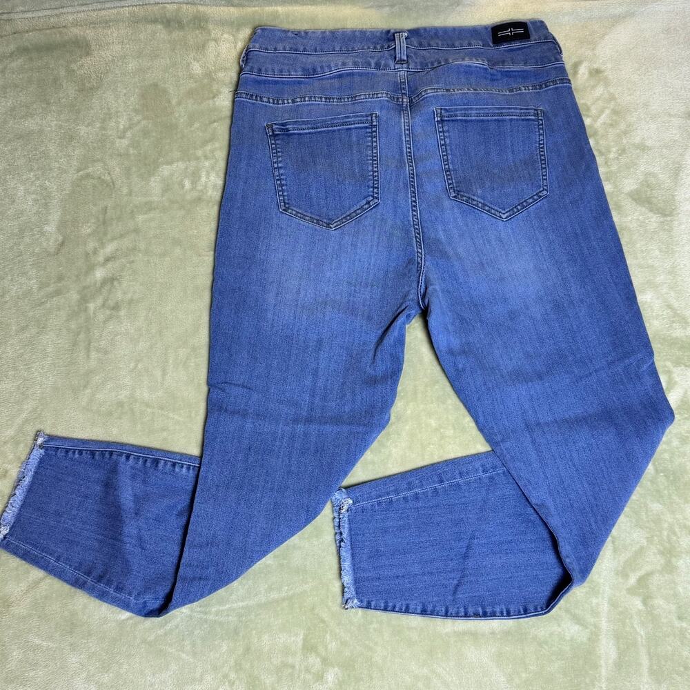 Liverpool High Rise Ankle Skinny Jeans Raw Hem Double Button Stretch 16W - Picture 2 of 12
